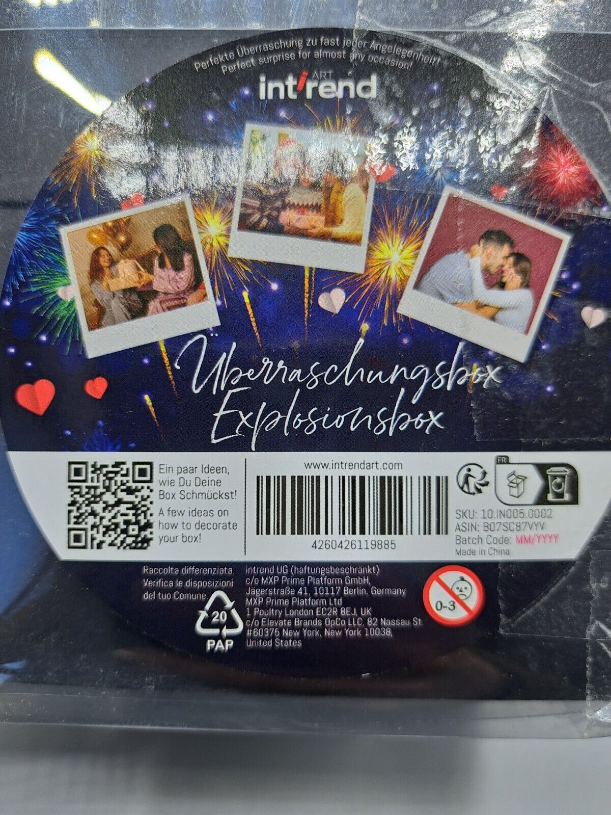 Intrend Art Hochzeitsgeschenk, Geburtstagsgeschenk, Explosionsbox
